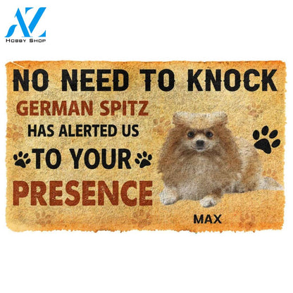 Gearhumans Gearhuman 3D No Need To Knock German Spitz Dog Custom Name Doormat