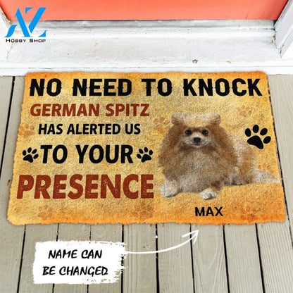Gearhumans Gearhuman 3D No Need To Knock German Spitz Dog Custom Name Doormat