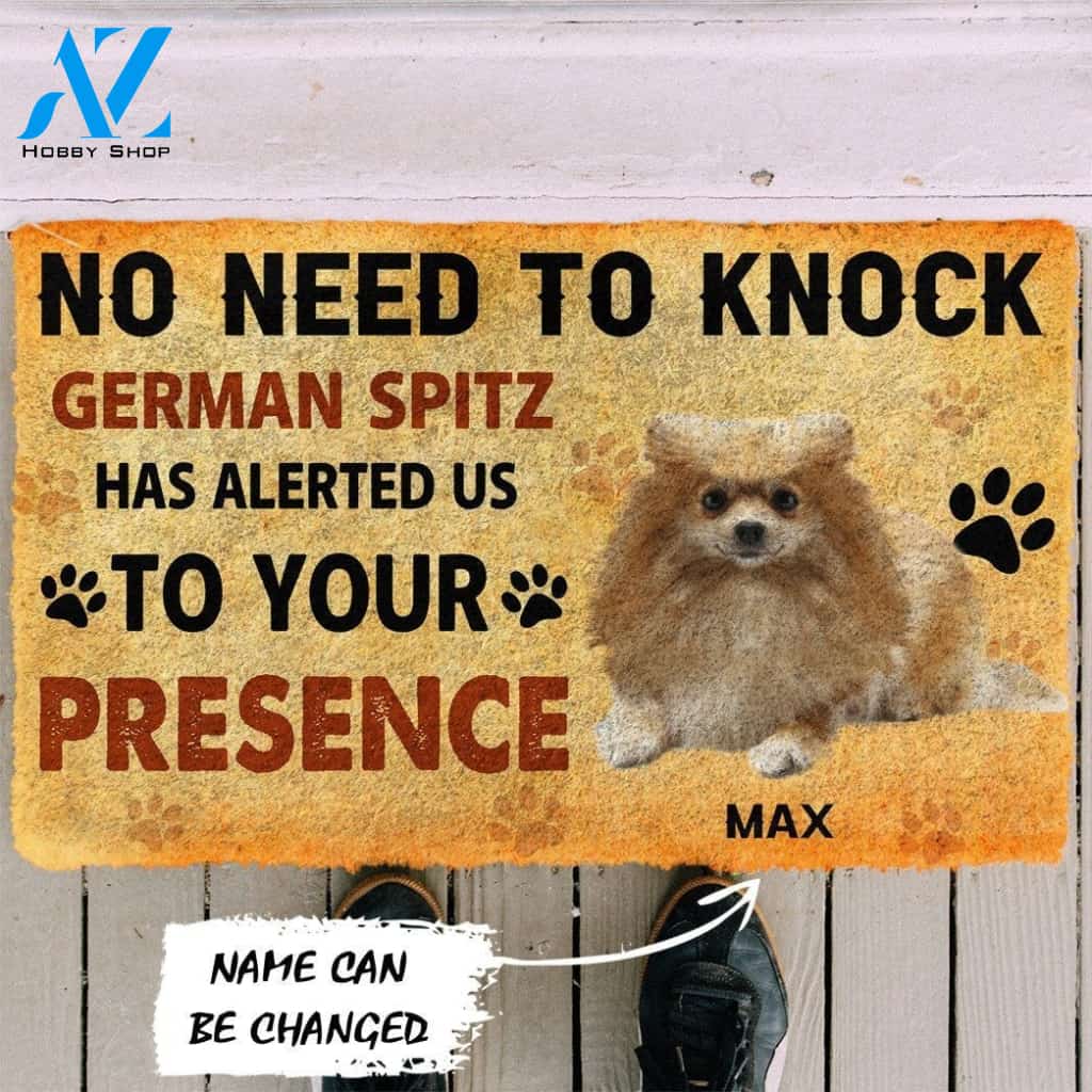 Gearhumans Gearhuman 3D No Need To Knock German Spitz Dog Custom Name Doormat