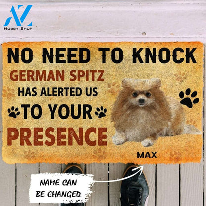 Gearhumans Gearhuman 3D No Need To Knock German Spitz Dog Custom Name Doormat