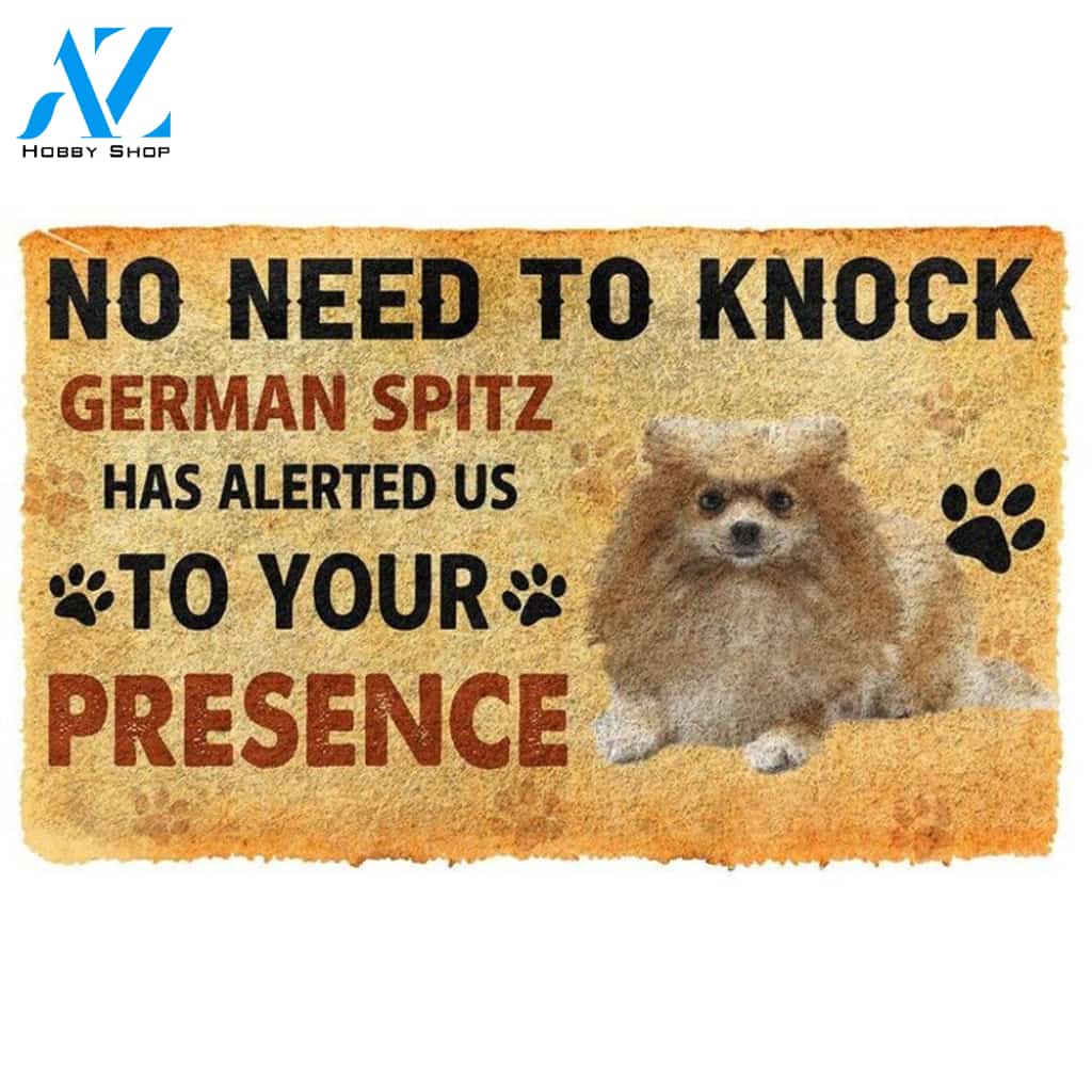 No Need To Knock German Spitz Dog Doormat Welcome Mat Housewarming Gift Home Decor Funny Doormat Gift For Dog Lovers