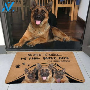 NO NEED TO KNOCK GERMANSHEPHERD Doormat 23.6" x 15.7" | Welcome Mat | House Warming Gift