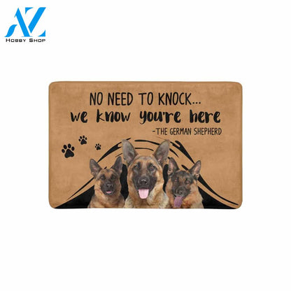 NO NEED TO KNOCK GERMANSHEPHERD Doormat 23.6" x 15.7" | Welcome Mat | House Warming Gift