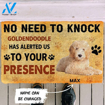 Gearhumans Gearhuman 3D No Need To Knock Goldendoodle Dog Custom Name Doormat