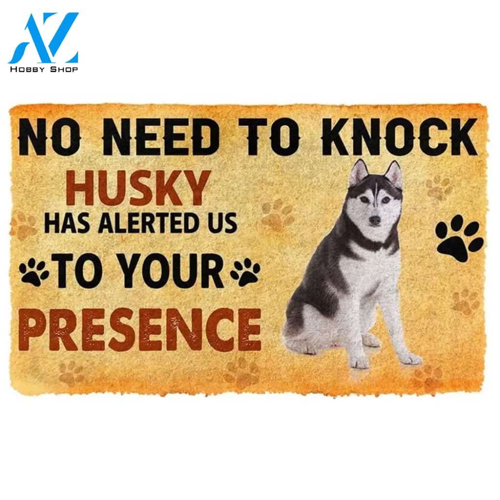 No Need To Knock Husky Dog Doormat Welcome Mat Housewarming Gift Home Decor Funny Doormat Gift For Dog Lovers