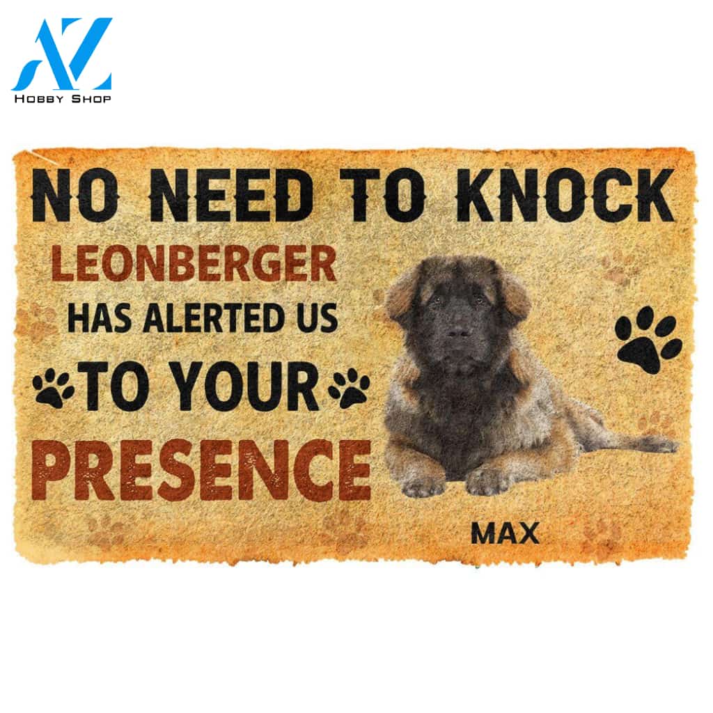 Gearhumans Gearhuman 3D No Need To Knock Leonberger Dog Custom Name Doormat