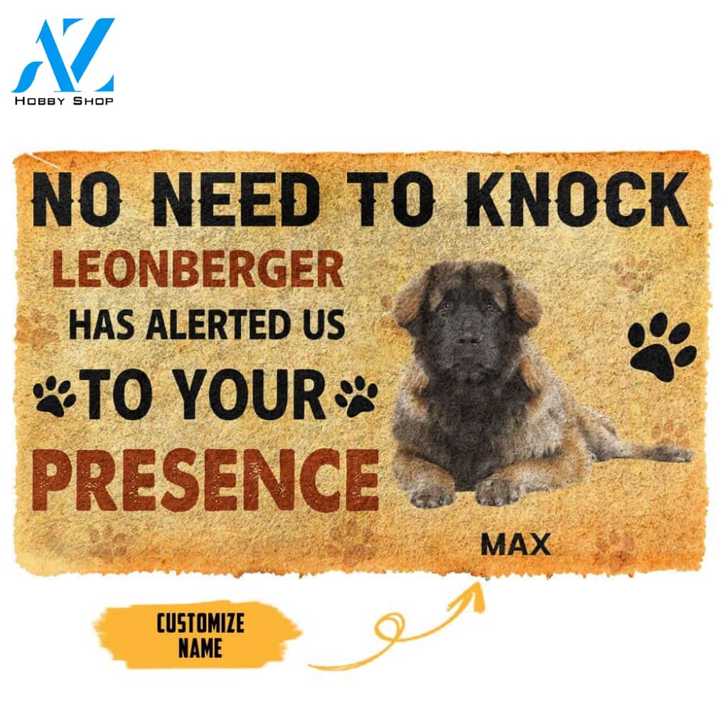 Gearhumans Gearhuman 3D No Need To Knock Leonberger Dog Custom Name Doormat
