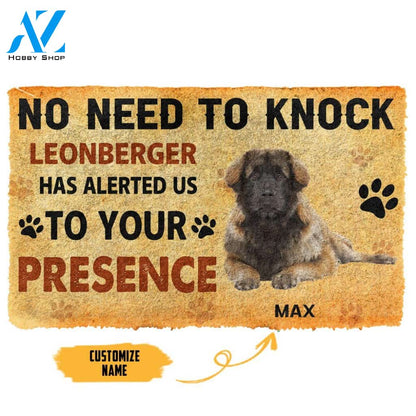 Gearhumans Gearhuman 3D No Need To Knock Leonberger Dog Custom Name Doormat
