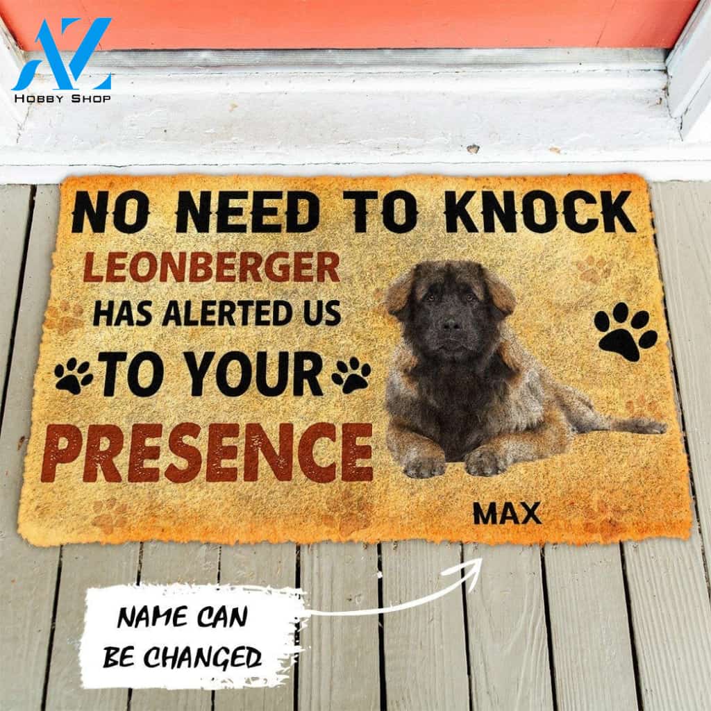 Gearhumans Gearhuman 3D No Need To Knock Leonberger Dog Custom Name Doormat