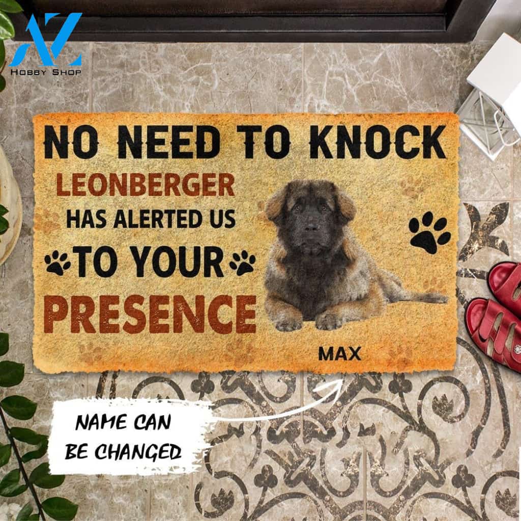 Gearhumans Gearhuman 3D No Need To Knock Leonberger Dog Custom Name Doormat