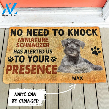 Gearhumans Gearhuman 3D No Need To Knock Miniature Schnauzer Dog Custom Name Doormat