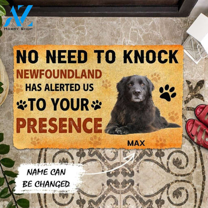 Gearhumans Gearhuman 3D No Need To Knock Newfoundland Dog Custom Name Doormat