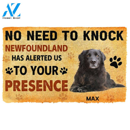 Gearhumans Gearhuman 3D No Need To Knock Newfoundland Dog Custom Name Doormat