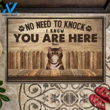 No Need To Knock Peeking Cats Personalized Doormat | Welcome Mat | House Warming Gift