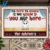 No Need To Knock Personalized Cats And Family Name Doormat | Welcome Mat | House Warming Gift