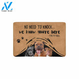 NO NEED TO KNOCK PITBULL Doormat 23.6" x 15.7" | Welcome Mat | House Warming Gift