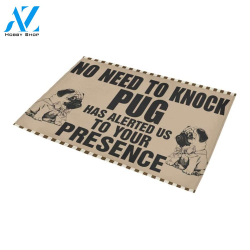 No Need To Knock Pug Doormat Indoor And Outdoor Mat Entrance Rug Sweet Home Decor Housewarming Gift Gift For Friend Family Stem Feminist