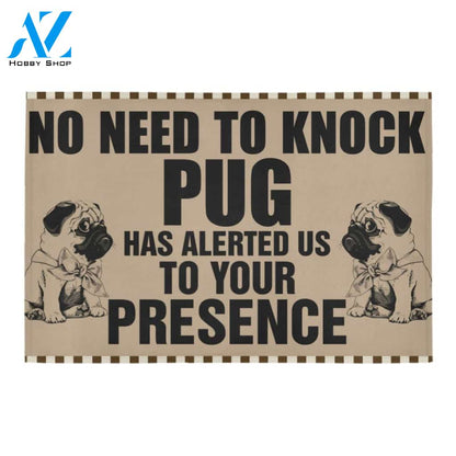 No Need To Knock Pug Doormat Indoor And Outdoor Mat Entrance Rug Sweet Home Decor Housewarming Gift Gift For Friend Family Stem Feminist