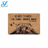 NO NEED TO KNOCK RED DOBERMAN Doormat 23.6" x 15.7" | Welcome Mat | House Warming Gift