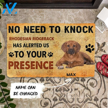 Gearhumans Gearhuman 3D No Need To Knock Rhodesian Ridgeback Dog Custom Name Doormat