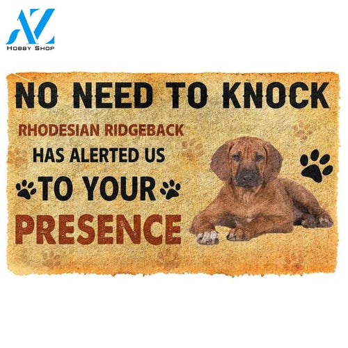No Need To Knock Rhodesian Ridgeback Dog Doormat Welcome Mat Housewarming Gift Home Decor Funny Doormat Gift For Dog Lovers