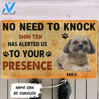 Gearhumans Gearhuman 3D No Need To Knock Shih Tzu Dog Custom Name Doormat