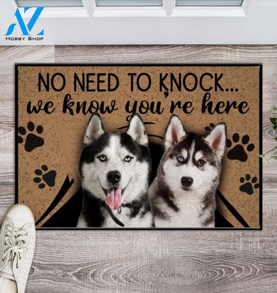 No Need to Knock - The Husky - Dog Doormat | Welcome Mat | House Warming Gift