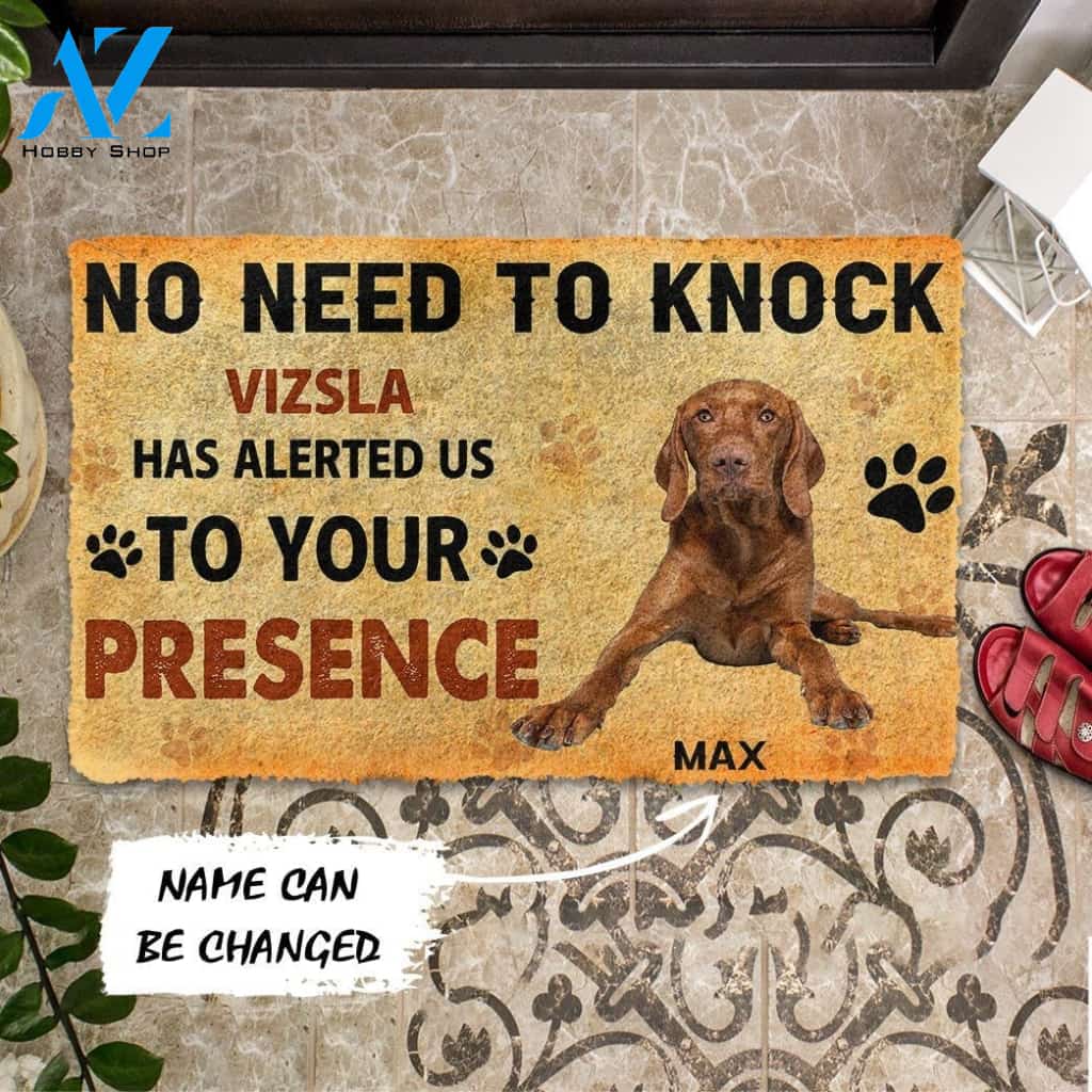 Gearhumans Gearhuman 3D No Need To Knock Vizsla Dog Custom Name Doormat