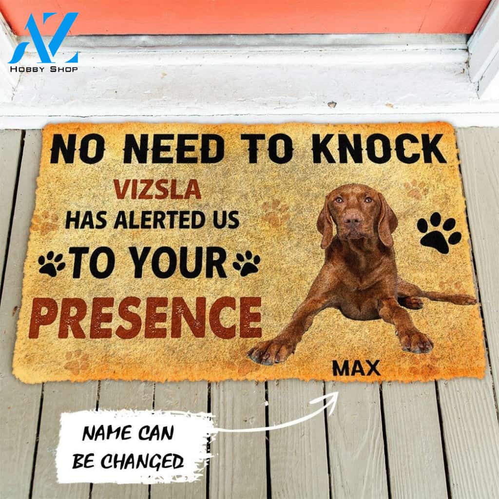 Gearhumans Gearhuman 3D No Need To Knock Vizsla Dog Custom Name Doormat