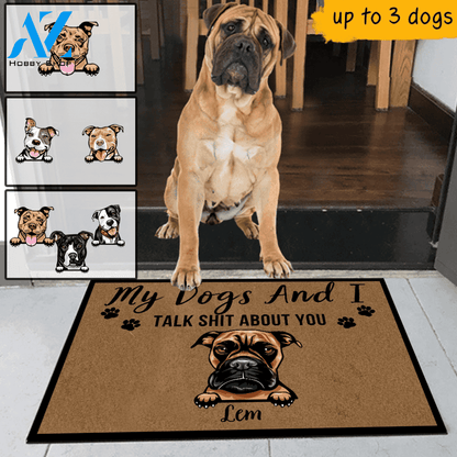 No Need To Knock We Know You Are Here Dog Doormat Personalized Dog Mud Mat, Dog Doormat For Muddy Paws | WELCOME MAT | HOUSE WARMING GIFT