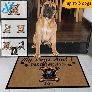 No Need To Knock We Know You Are Here Dog Doormat Personalized Dog Mud Mat, Dog Doormat For Muddy Paws | WELCOME MAT | HOUSE WARMING GIFT