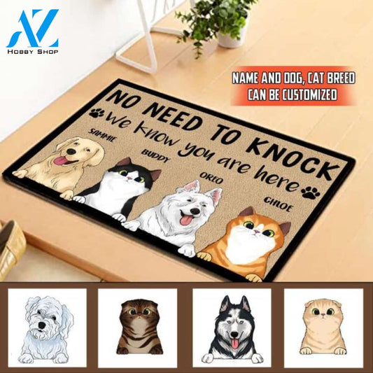No Need To Knock We Know You Are Here -Personalized Doormat