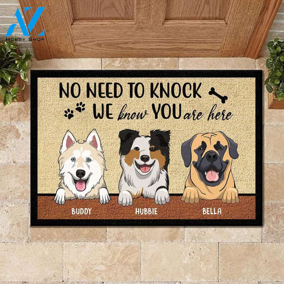 No Need To Knock We Know You Are Here - Personalized Doormat | Welcome Mat | House Warming Gift