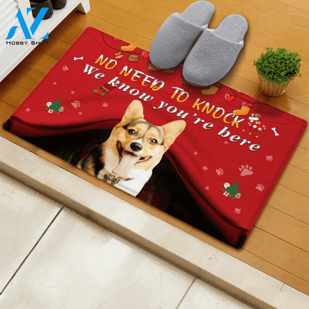 No Need To Knock We Know You're Here Funny Dog Doormat Welcome Mat Housewarming Gift Home Decor Farmhouse Funny Doormat Gift For Christmas, Gift For Dog Lovers