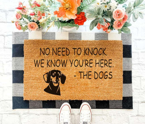 No need to knock Weinier Dachshund Doormat | Colorful | Size 8x27'' 24x36''
