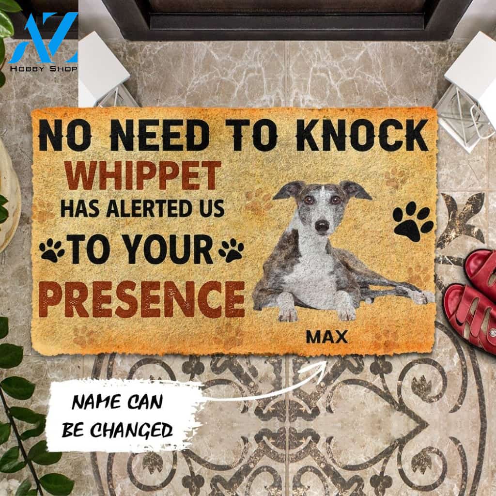 Gearhumans Gearhuman 3D No Need To Knock Whippet Dog Custom Name Doormat