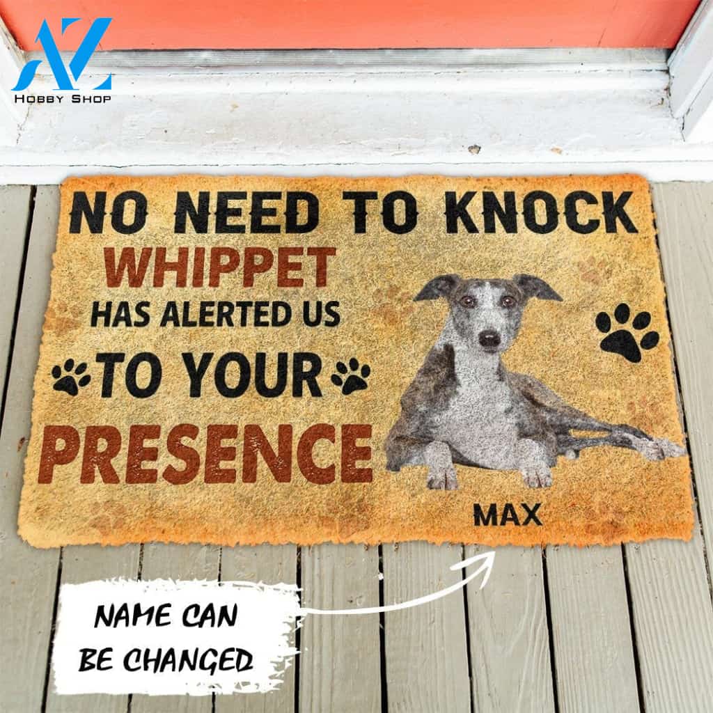 Gearhumans Gearhuman 3D No Need To Knock Whippet Dog Custom Name Doormat