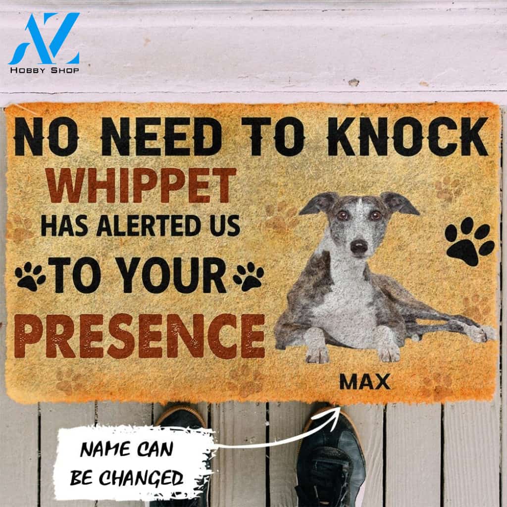 Gearhumans Gearhuman 3D No Need To Knock Whippet Dog Custom Name Doormat