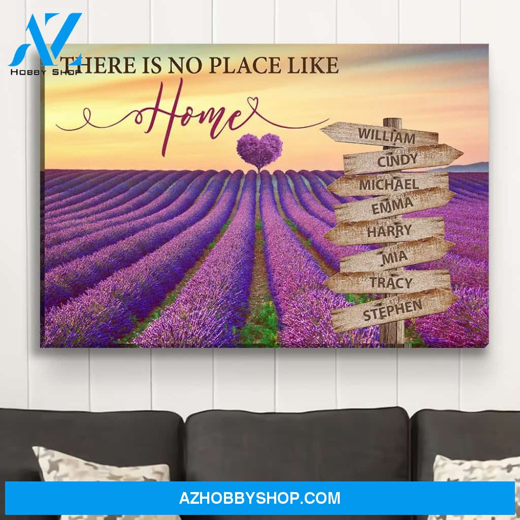 No Place Like Home - Personalized Custom Name Canvas