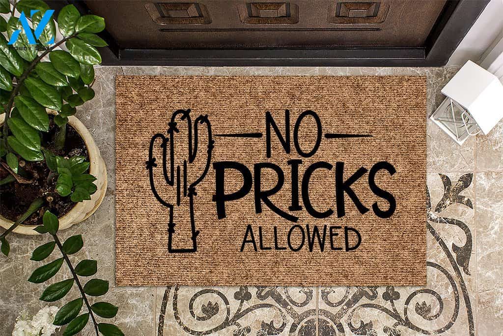 No Pricks Allowed Cactus Doormat | Welcome Mat | House Warming Gift