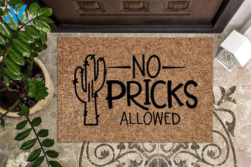 No Pricks Allowed Cactus Doormat | Welcome Mat | House Warming Gift