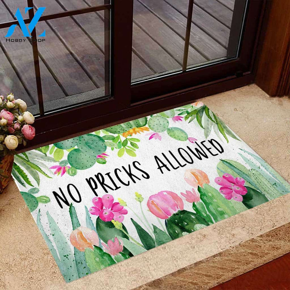 No pricks allowed Cactus Doormat | Welcome Mat | House Warming Gift