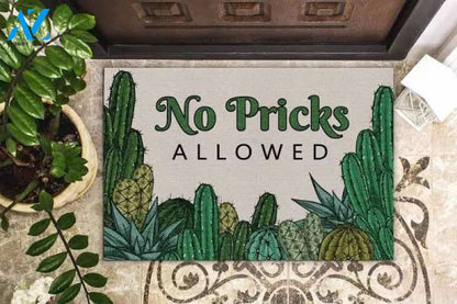 No Pricks Allowed Cactus Forest Flower Doormat Indoor And Outdoor Mat Entrance Rug Sweet Home Decor Closing Gift Gift For Friend Family Flower Lovers Gift Idea