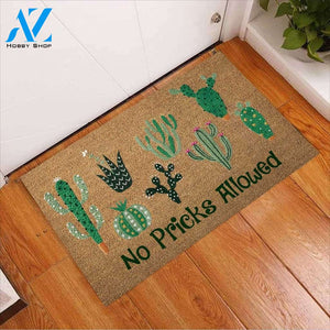 No Pricks Allowed Doormat Welcome Mat Housewarming Gift Home Decor Funny Doormat Gift For Cactus Lovers Gift For Friend Birthday Gift