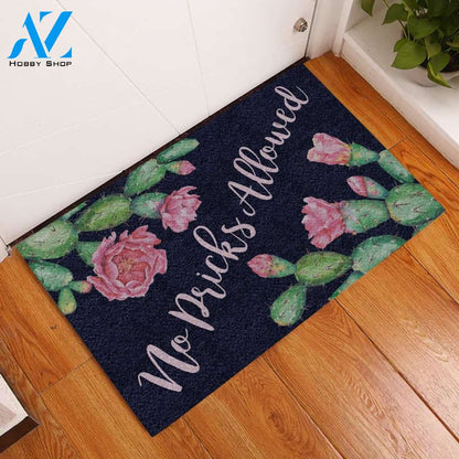 No Pricks Allowed Succulent Doormat Funny Indoor And Outdoor Doormat Warm House Gift Welcome Mat Gift For Friend Family