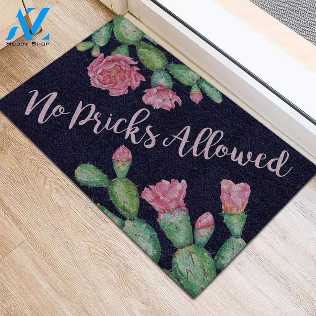 No Pricks Allowed Succulent Doormat Funny Indoor And Outdoor Doormat Warm House Gift Welcome Mat Gift For Friend Family