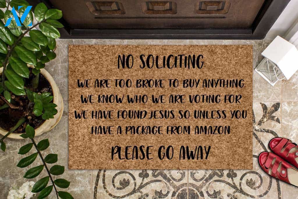 No Soliciting Please Go Away Doormat | Welcome Mat | House Warming Gift