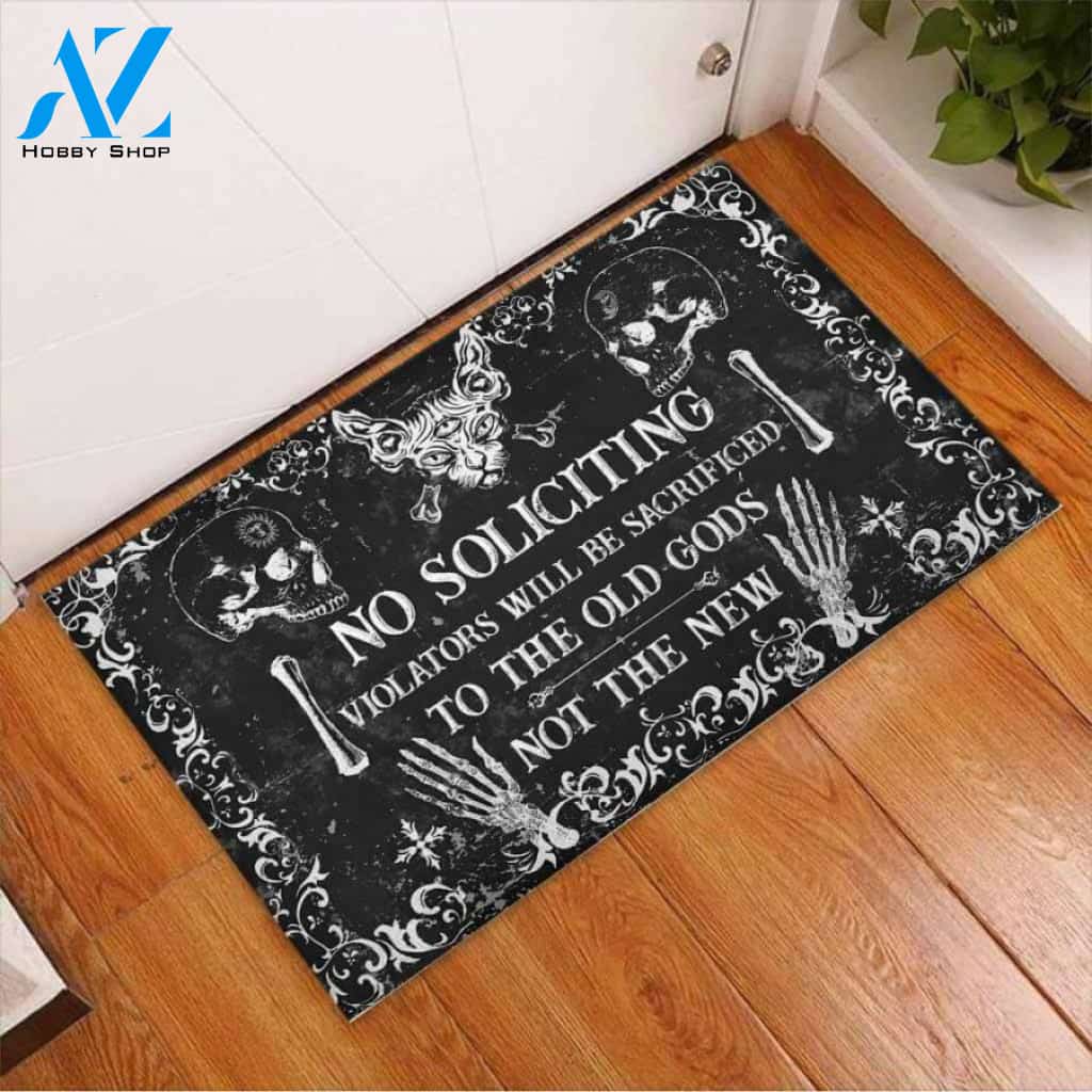 No Soliciting – Witch Easy Clean Welcome DoorMat | Felt And Rubber | 40x60 cm | 45x75 cm | 60x90 cm | Colorful | DO1188