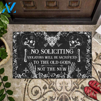 No Soliciting – Witch Easy Clean Welcome DoorMat | Felt And Rubber | 40x60 cm | 45x75 cm | 60x90 cm | Colorful | DO1188