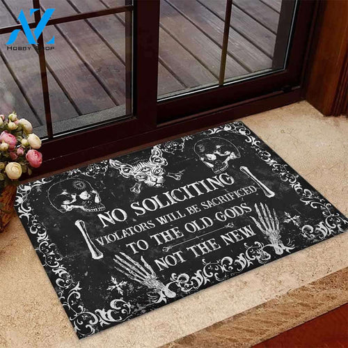 No Soliciting Witch Indoor and Outdoor Doormat Warm House Gift Welcome Mat Gift for Friend Birthday Gift